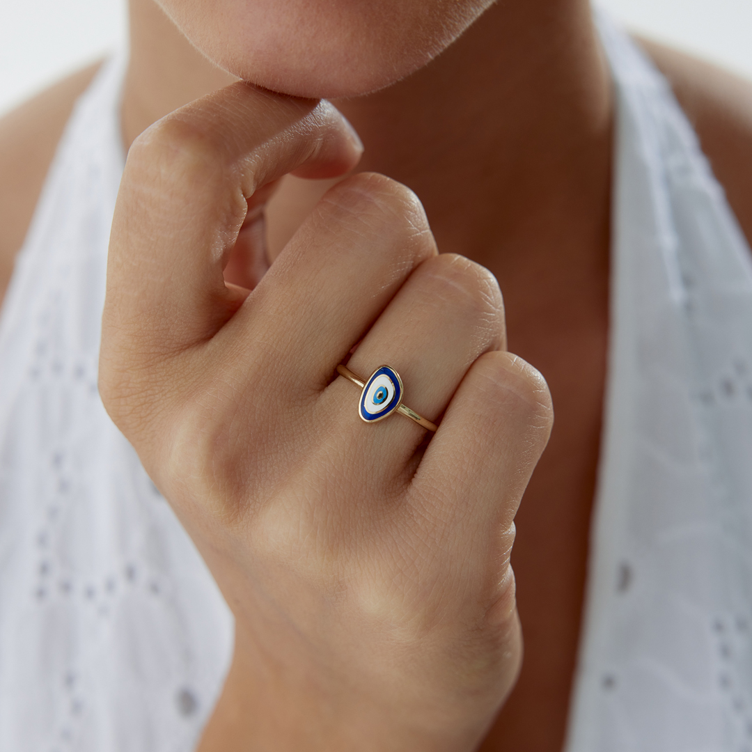 Mavi Mineli Eye Yüzük - 2