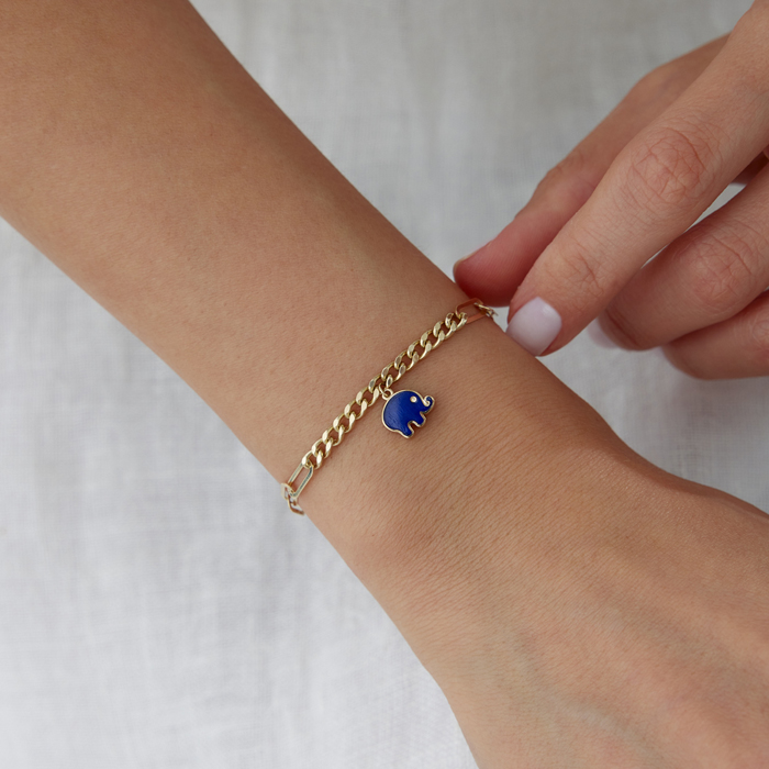 Mavi Mineli Fil Bileklik - Mazi (1)