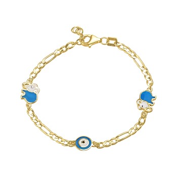 Mavi Mineli Fil Çocuk Bilekliği - Melike