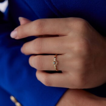 Mavi Mineli Güneş Yüzük - LUYS (1)