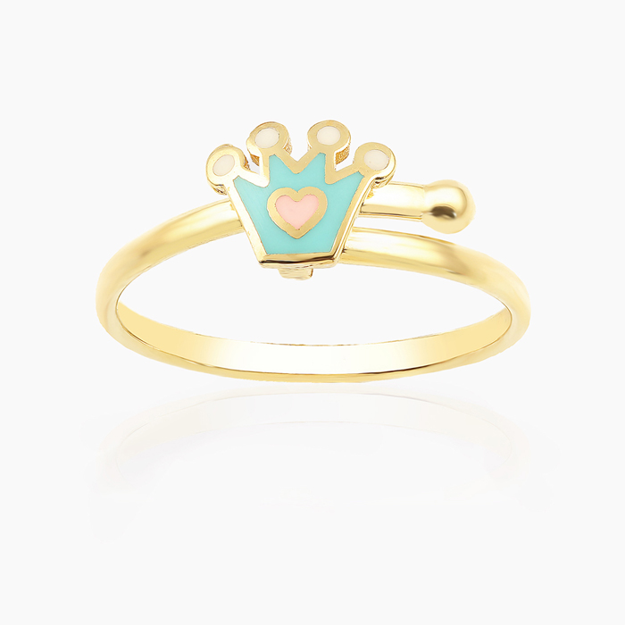 Mavi Mineli Taç Çocuk Yüzüğü - Melike