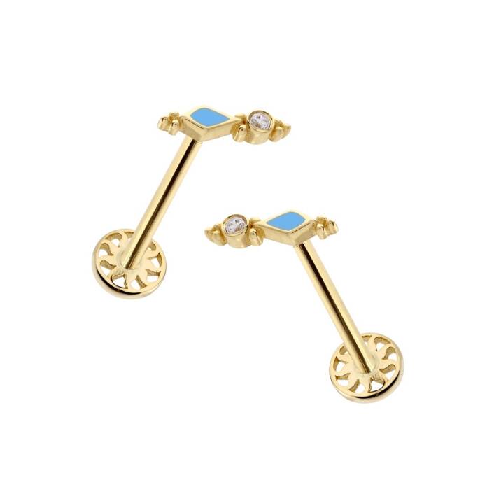 Mavi Mineli Vintage Tragus Piercing - 2