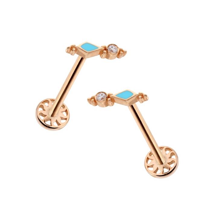 Mavi Mineli Vintage Tragus Piercing - 3
