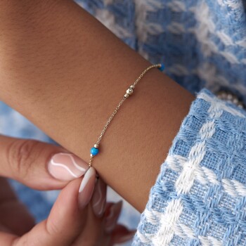 Mavi Opal Taşlı Bileklik - Alen