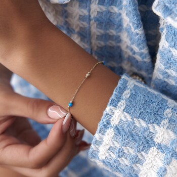 Mavi Opal Taşlı Bileklik - Alen (1)