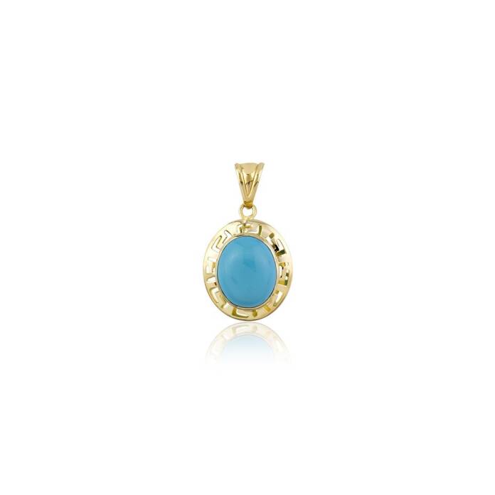 Mavi Opal Taşlı Greek Charm - 1