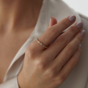 Mavi Taş Detaylı Yüzük - 1