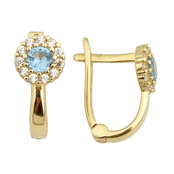 Mavi Taşlı Çocuk Küpesi - Melike