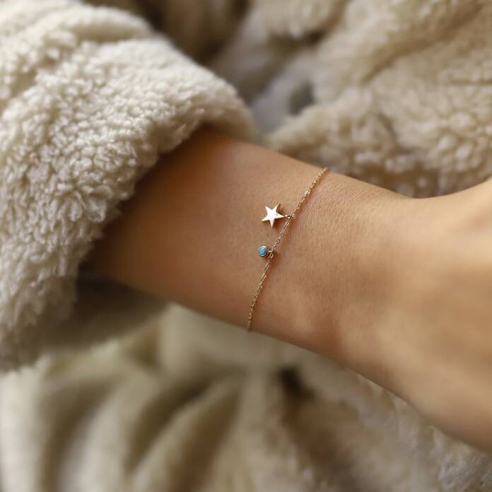 Mavi Taşlı Yıldız Bileklik - 1