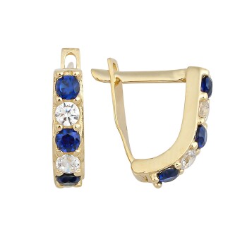 Mavi ve Beyaz Taş Çocuk Küpesi - Melike