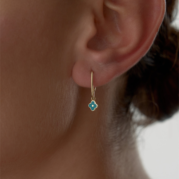 Mavi Yonca Küpe - Tuana