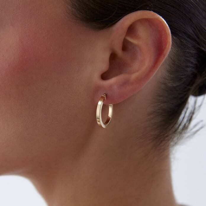 Medium 2.50mm Kenarlı Boru Halka Küpe - 1