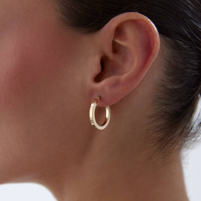 Medium 2.50mm Kenarlı Boru Halka Küpe - 2