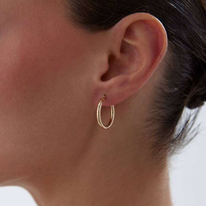 Medium 2.50mm Oval Boru Halka Küpe - 1