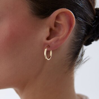 Medium 2mm Kenarlı Boru Halka Küpe - 1