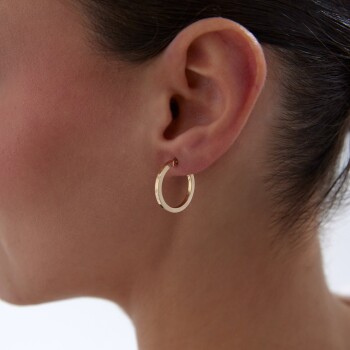 Medium 2mm Kenarlı Boru Halka Küpe - Tuana (1)