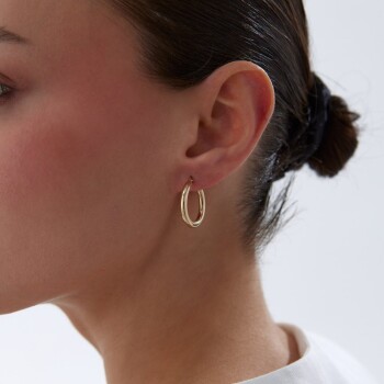 Medium 3mm Oval Boru Halka Küpe - Tuana