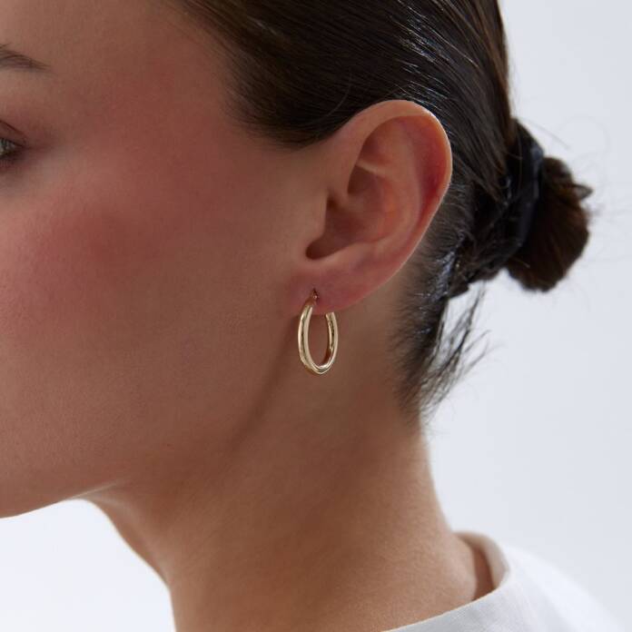 Medium 3mm Oval Boru Halka Küpe - 1