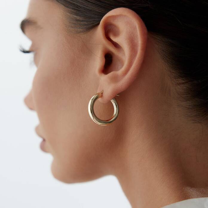 Medium 4mm Bombe Halka Küpe - 1