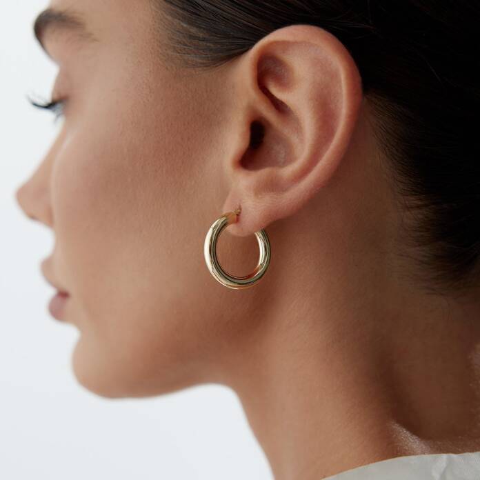 Medium 4mm Bombe Halka Küpe - 2