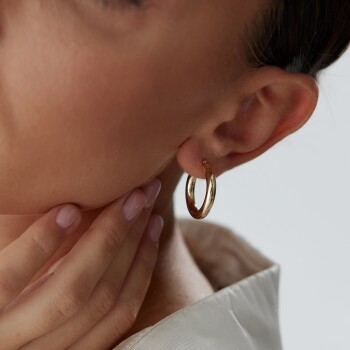 Medium 4mm Bombe Halka Küpe - 3