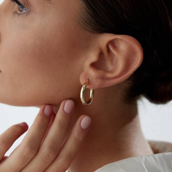 Medium 4mm Bombe Halka Küpe - 4