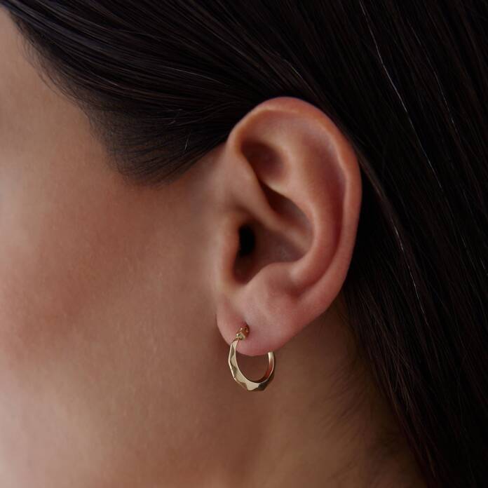 Medium Bombeli Kıvrım Halka Küpe - 3