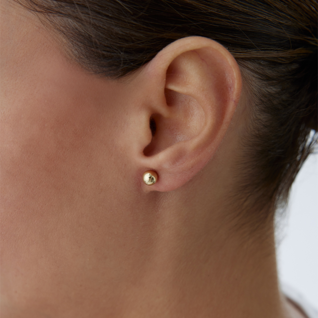 Medium Düz Top Küpe - 1