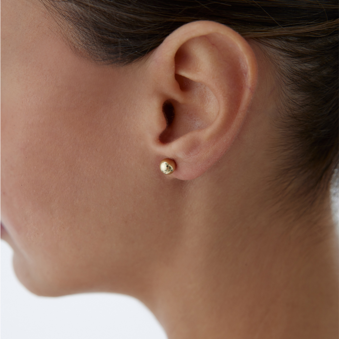 Medium Düz Top Küpe - 2