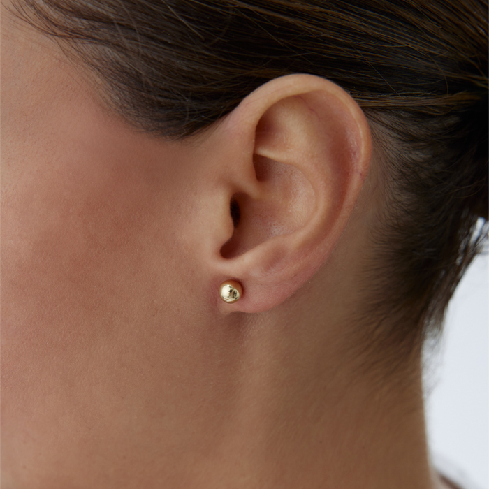 Medium Düz Top Küpe - Melike