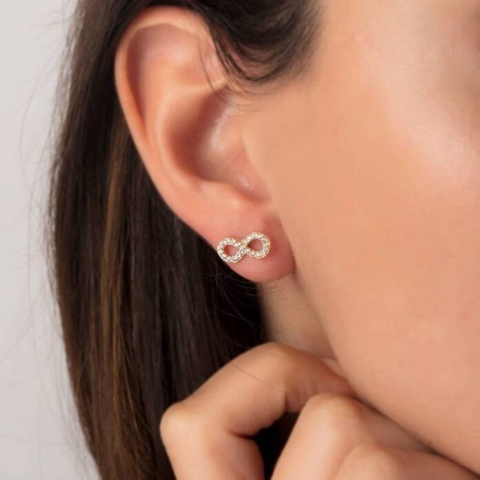 Medium Taşlı Sonsuzluk Küpe - 1