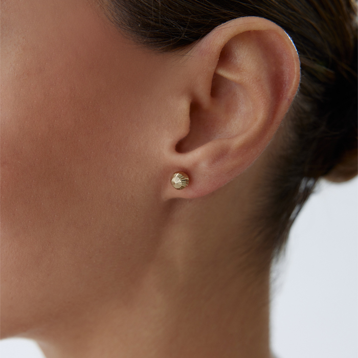 Large Yan Çizgili Top Küpe - 1