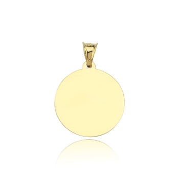 Medium Yuvarlak Plaka Kolye Ucu - Özçelik