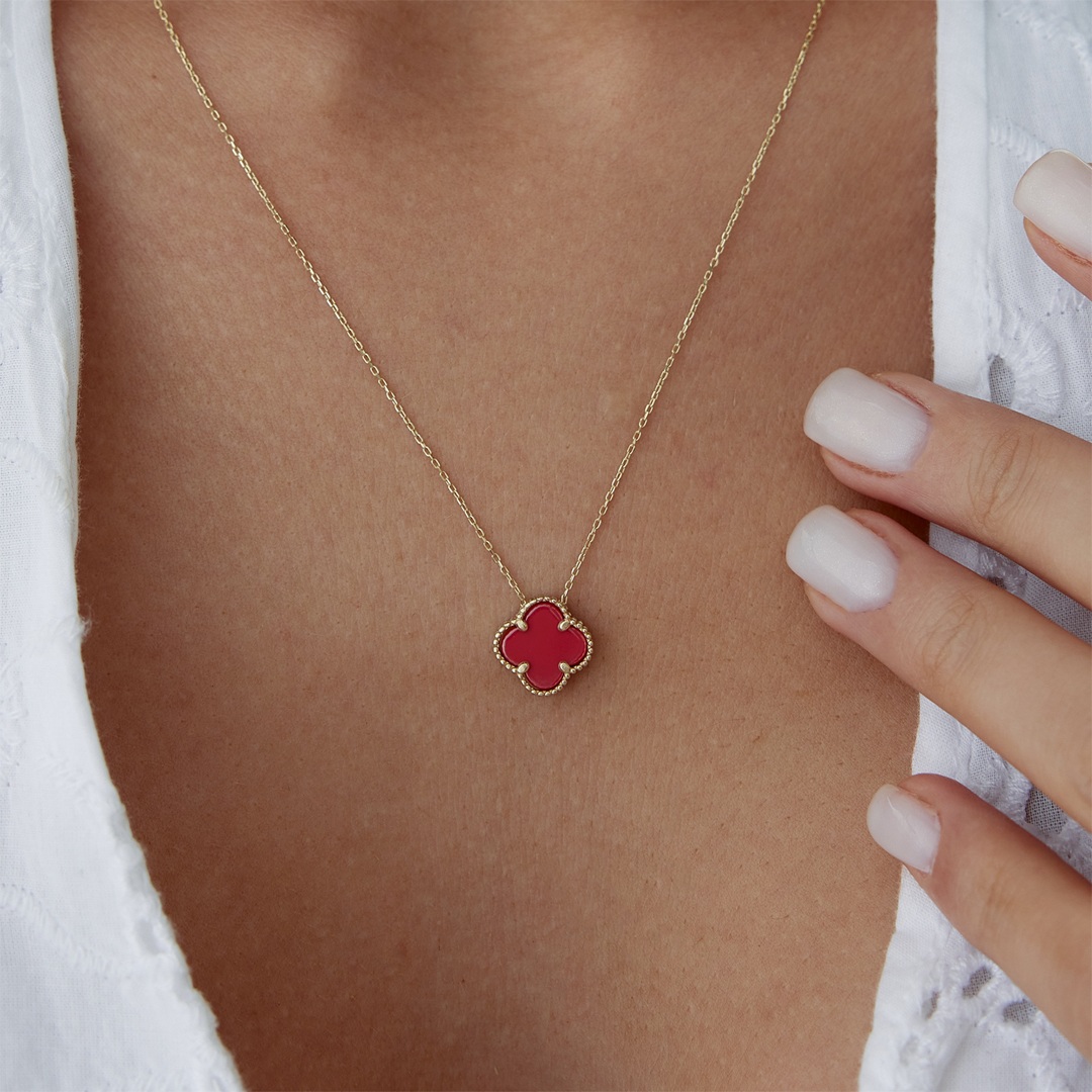 Mercan Yonca Cleef Kolye - 1