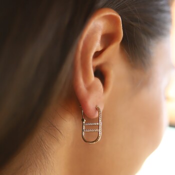 Merdiven Taşlı Ataç Küpe - 1