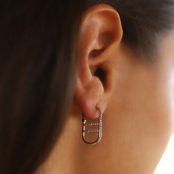 Merdiven Taşlı Ataç Küpe - 2