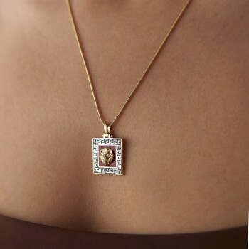 Mineli Aslan Madalyon Kolye - Özer (1)