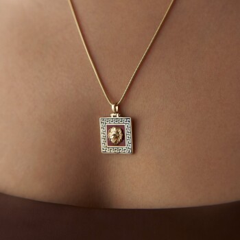 Mineli Aslan Madalyon Kolye - Özer