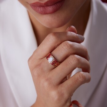 Mineli Başak Ay Taşlı Yüzük - RİTİM