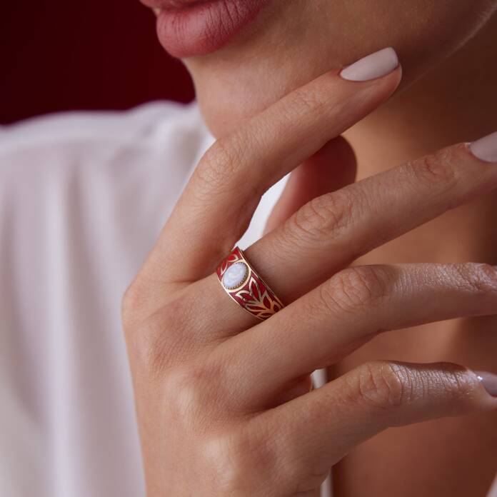 Mineli Başak Ay Taşlı Yüzük - 2