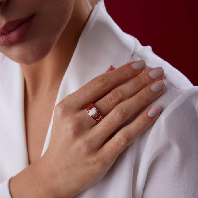 Mineli Başak Ay Taşlı Yüzük - 3