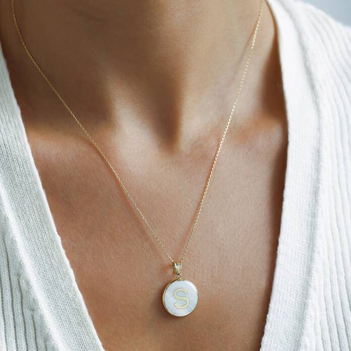 Mineli Daire Harf Kolye - 2