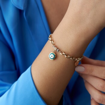 Mineli Göz Charm Bileklik - Özer (1)