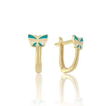 Mineli Kelebek J Çocuk Küpesi - Melike