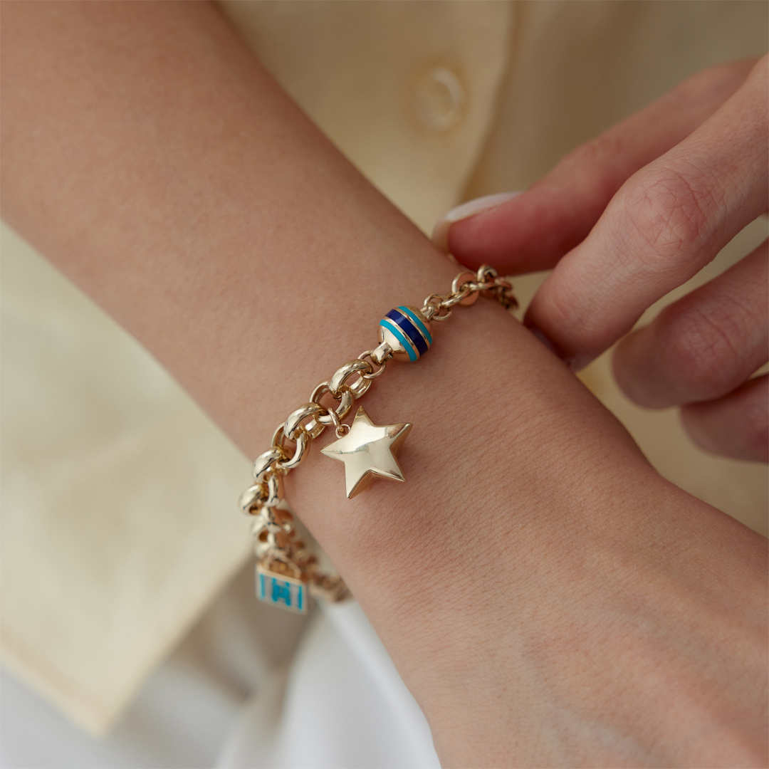 Mineli Kilit Yıldız Charm Bileklik - 1