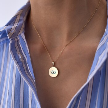 Mineli Kirpik Göz Kolye - Tuana