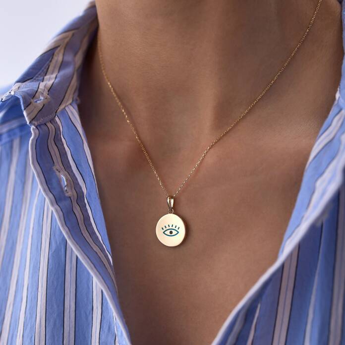 Mineli Kirpik Göz Kolye - 1