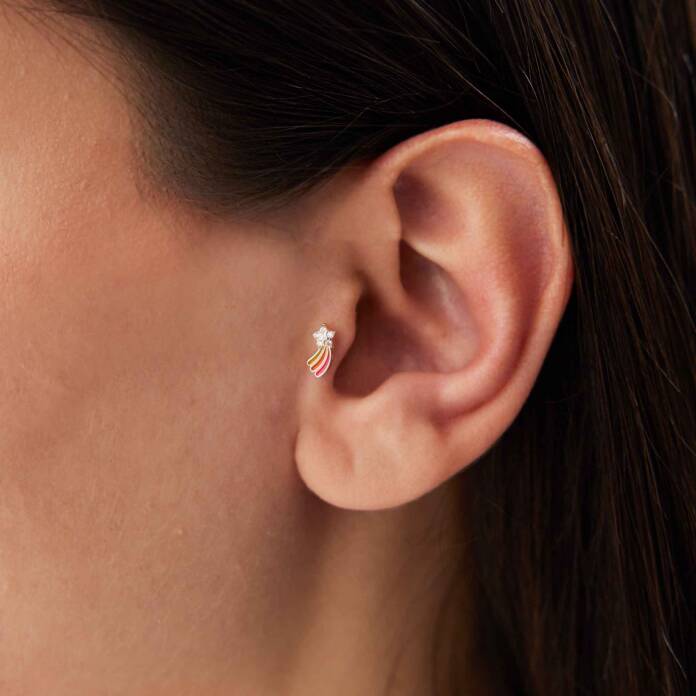 Mineli Kuyruklu Yıldız Tragus Piercing - 2