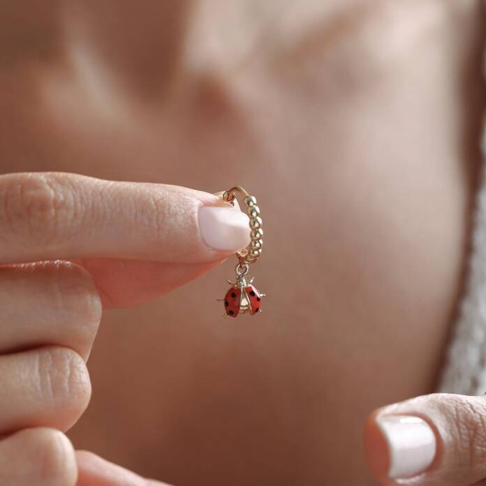 Mineli Uğur Böceği Küpe - 2