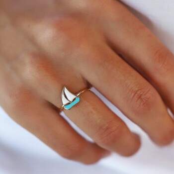 Mineli Yelken Minimal Yüzük - Rayna